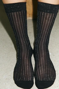 CHAUSSETTES RAYURES FIL MÉTALLISÉ