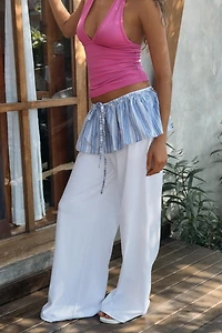 STRAIGHT LEG RUFFLE PANTS
