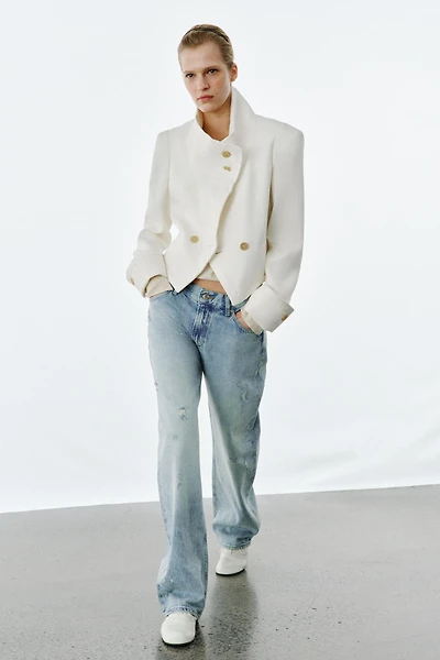 ZW COLLECTION RELAXED STRAIGHT LOW RISE JEANS