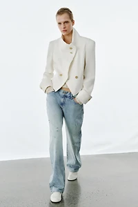 ZW COLLECTION RELAXED STRAIGHT LOW RISE JEANS