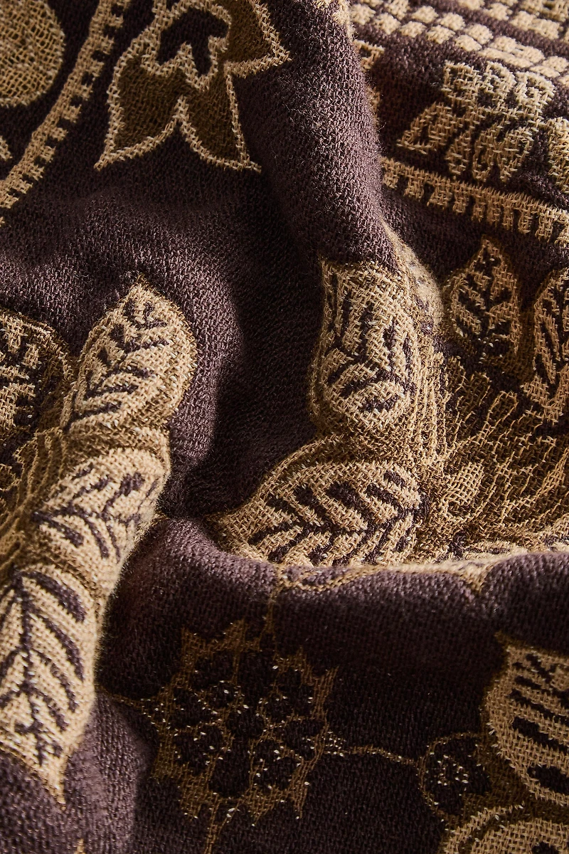 FLORAL JACQUARD BLANKET