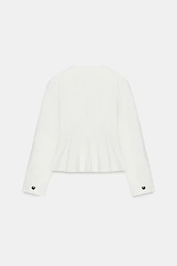 PEPLUM BLAZER WITH METAL BALL BUTTONS