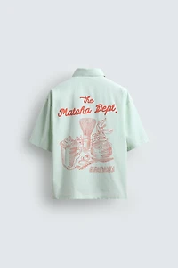 TEXT STRIPED SHIRT