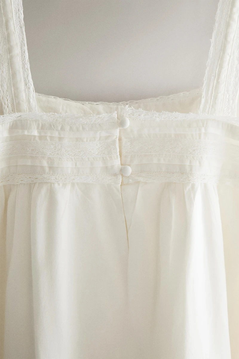 LACE AND PINTUCK NIGHTGOWN