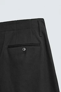 COTTON - VISCOSE PLEATED PANTS