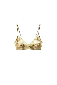 SOUTIEN-GORGE TRIANGLE SATINÉ AVEC DENTELLE