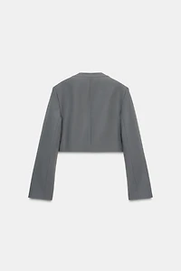 LAPEL-FREE CROPPED BLAZER