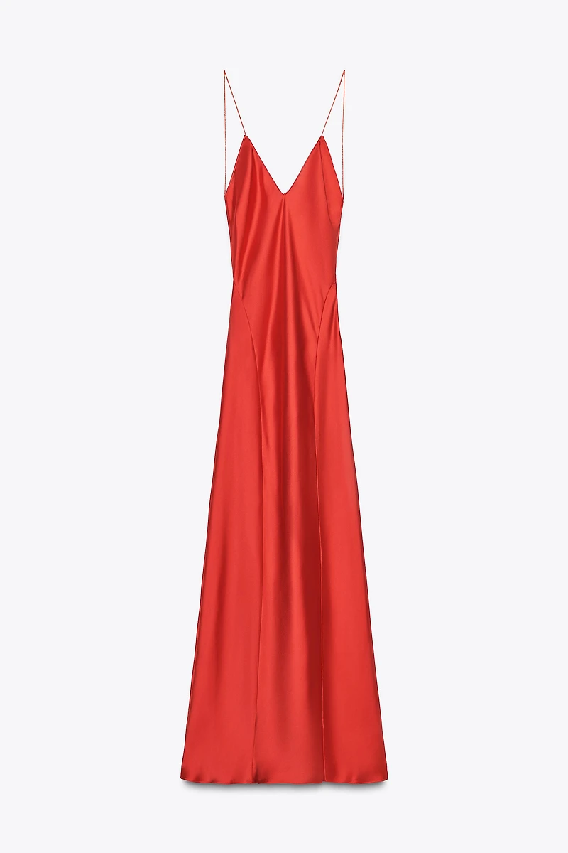 OPEN BACK SATIN LONG DRESS