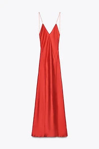 OPEN BACK SATIN LONG DRESS