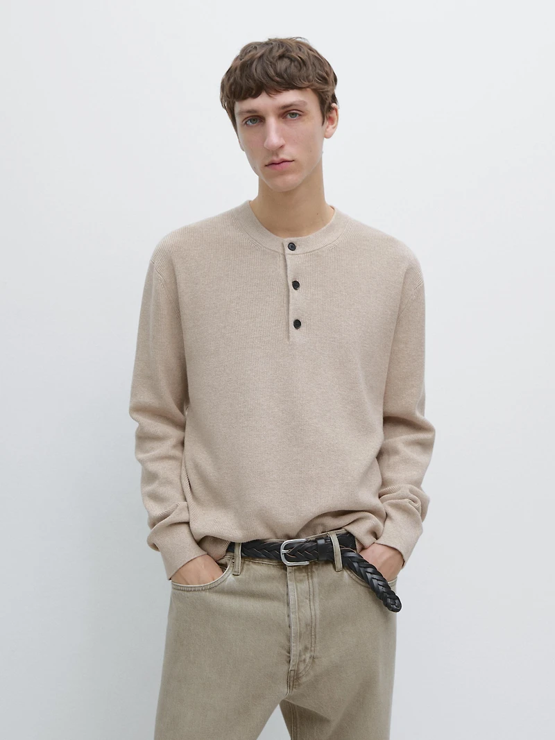 100% cotton mouliné knit sweater