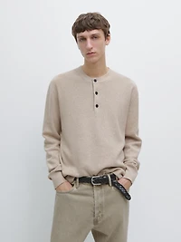 100% cotton mouliné knit sweater