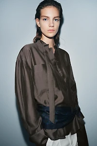 ZW COLLECTION BOW POCKET SHIRT