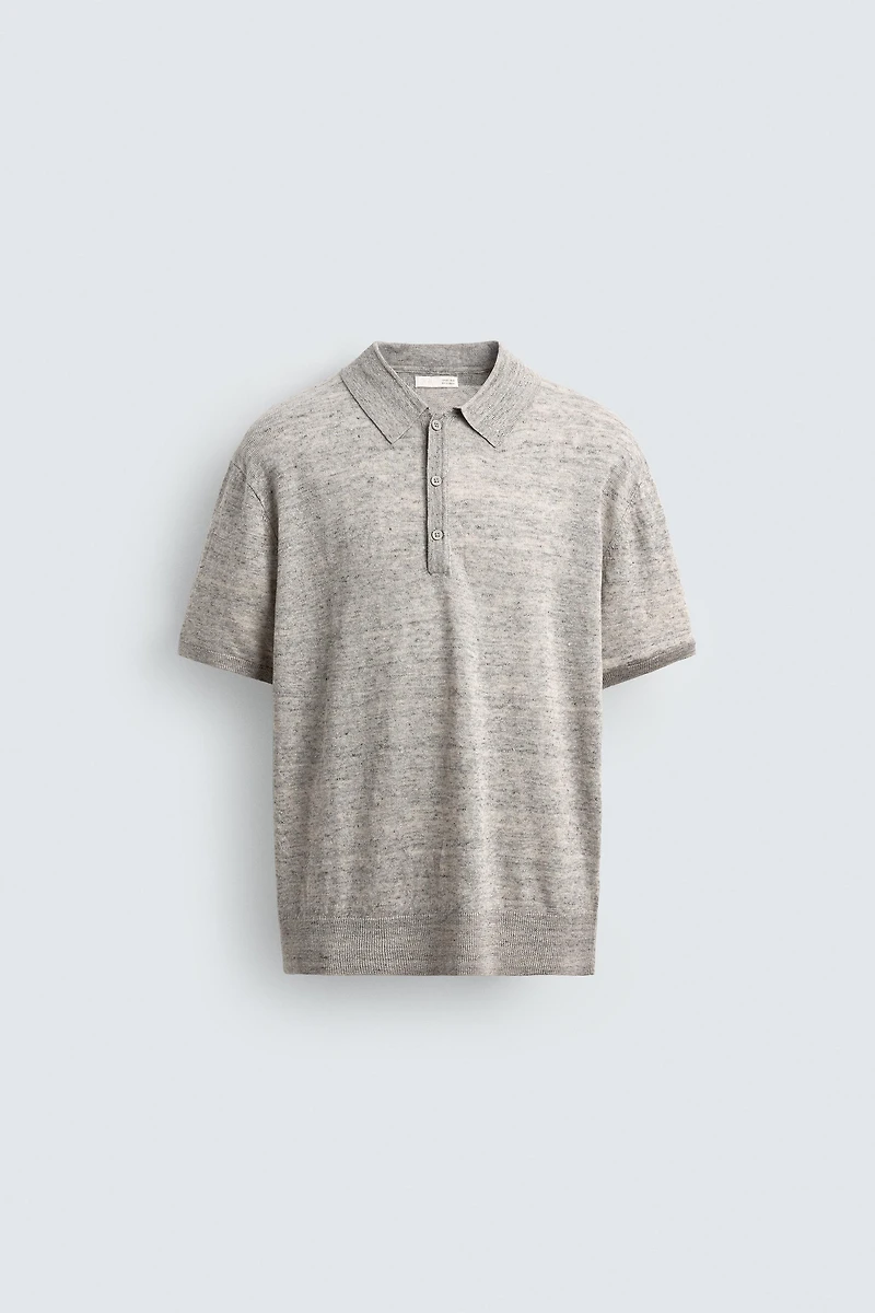 100% LINEN KNIT POLO SHIRT