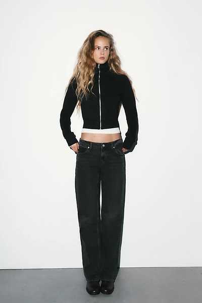 TRF LOW RISE WIDE LEG JEANS