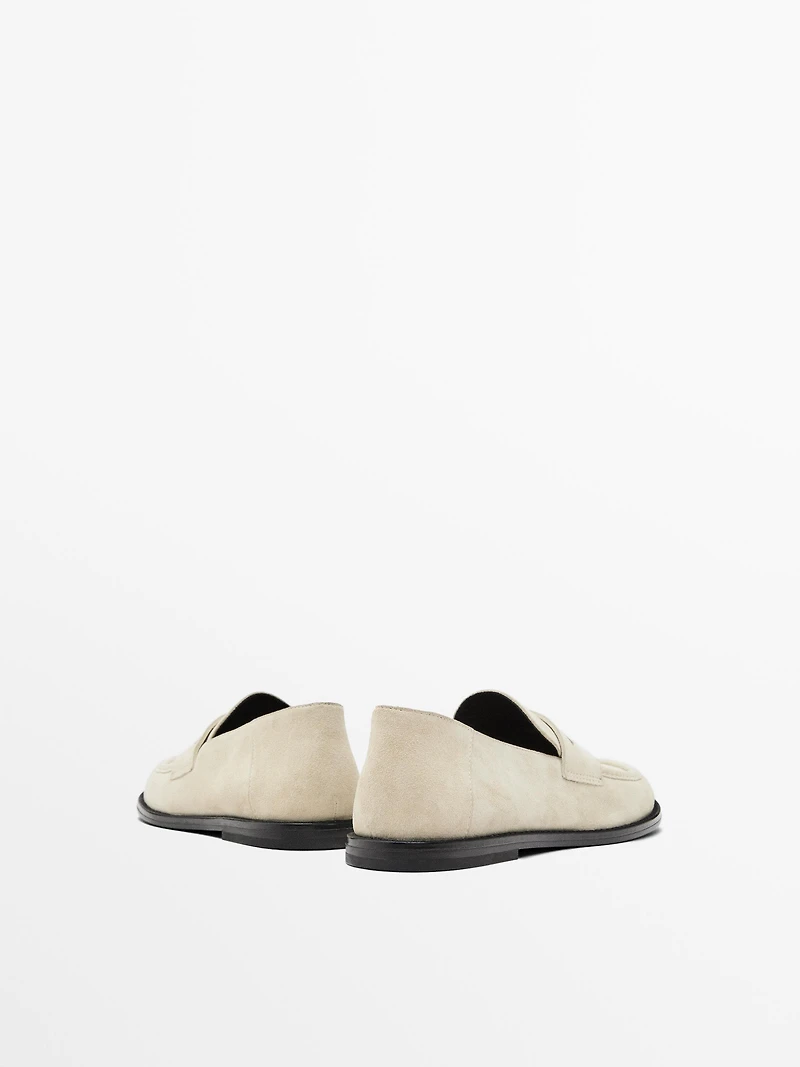 Split leather loafers