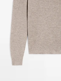 Mock neck knit sweater with zip