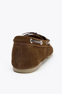 SPLIT LEATHER STITCH DETAIL SHOES