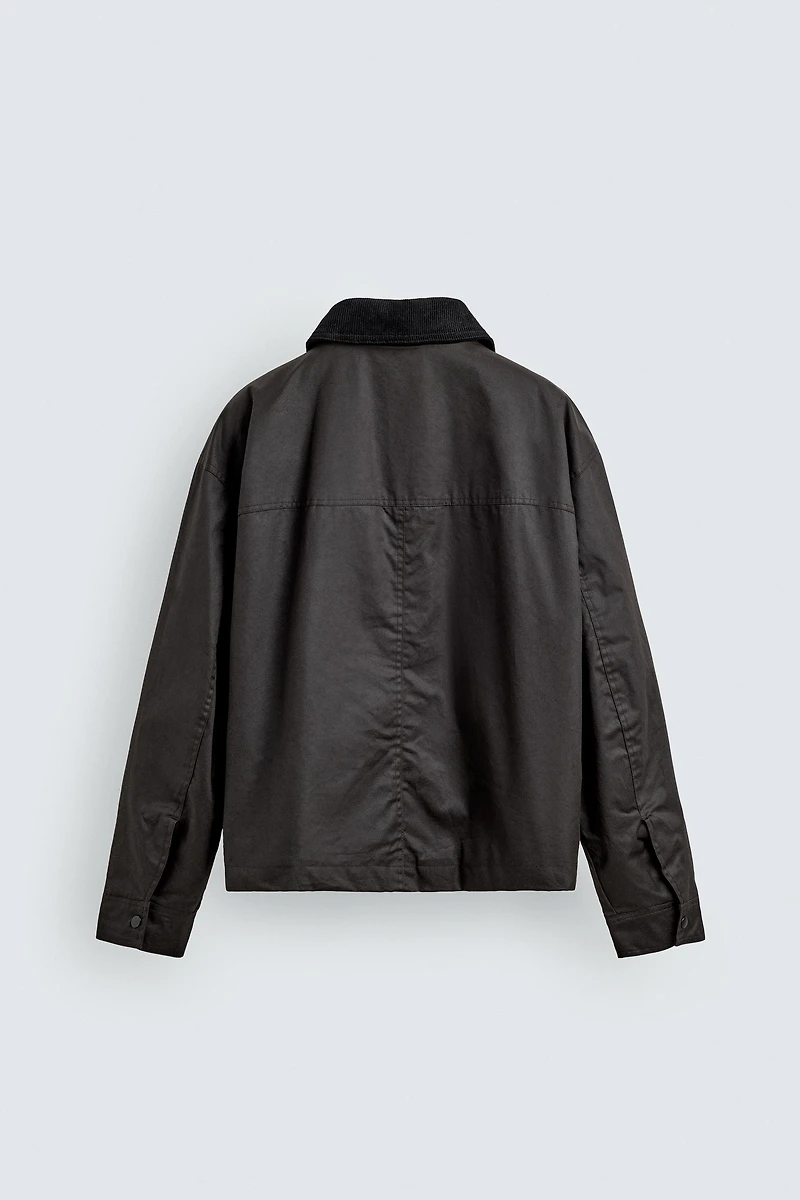 WAXED FINISH COMBINATION COLLAR JACKET