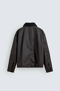 WAXED FINISH COMBINATION COLLAR JACKET