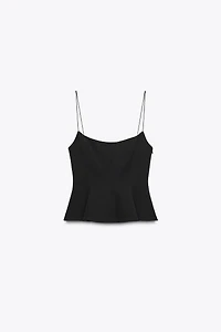 STRETCH PEPLUM TOP