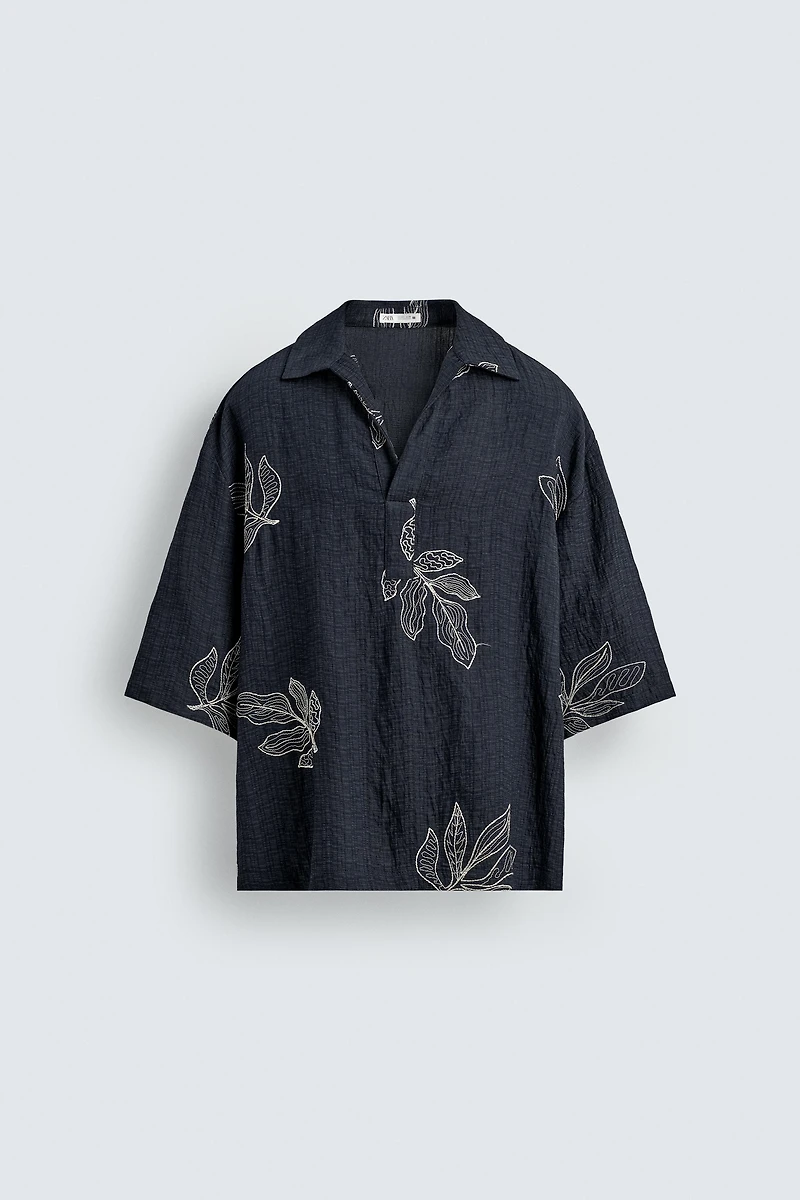 EMBROIDERED LEAF POLO SHIRT