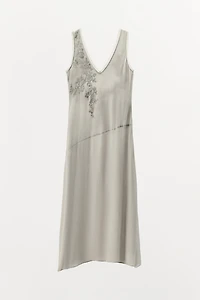 GEORGETTE DRESS WITH EMBROIDERY AND BEADING