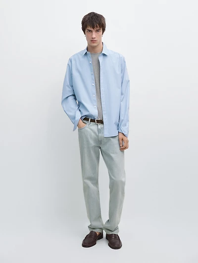100% cotton poplin regular fit shirt