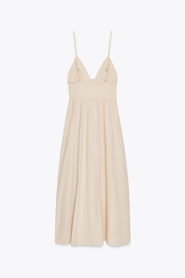 Zara POPLIN MIDI DRESS at Mall of America in Bloomington, MN