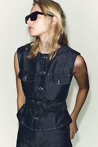 Z1975 DENIM BELTED VEST