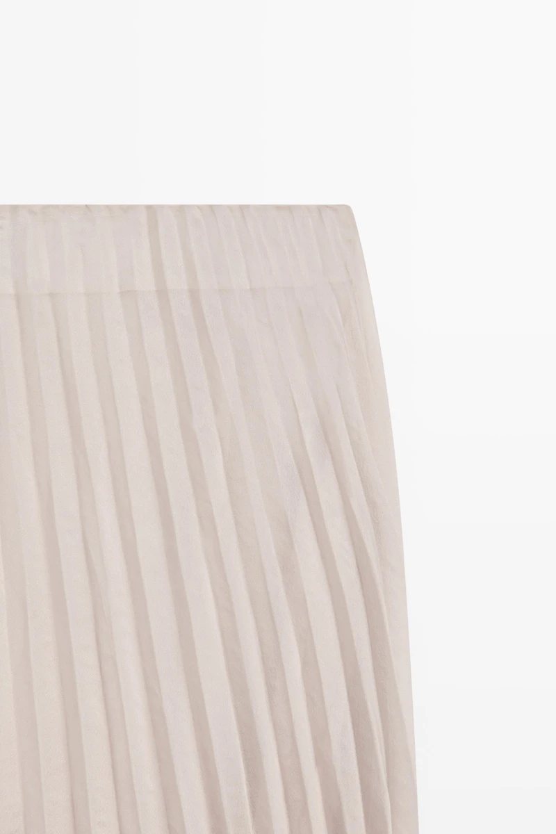 Pleated Bubble Hem Midi Skirt - STUDIO