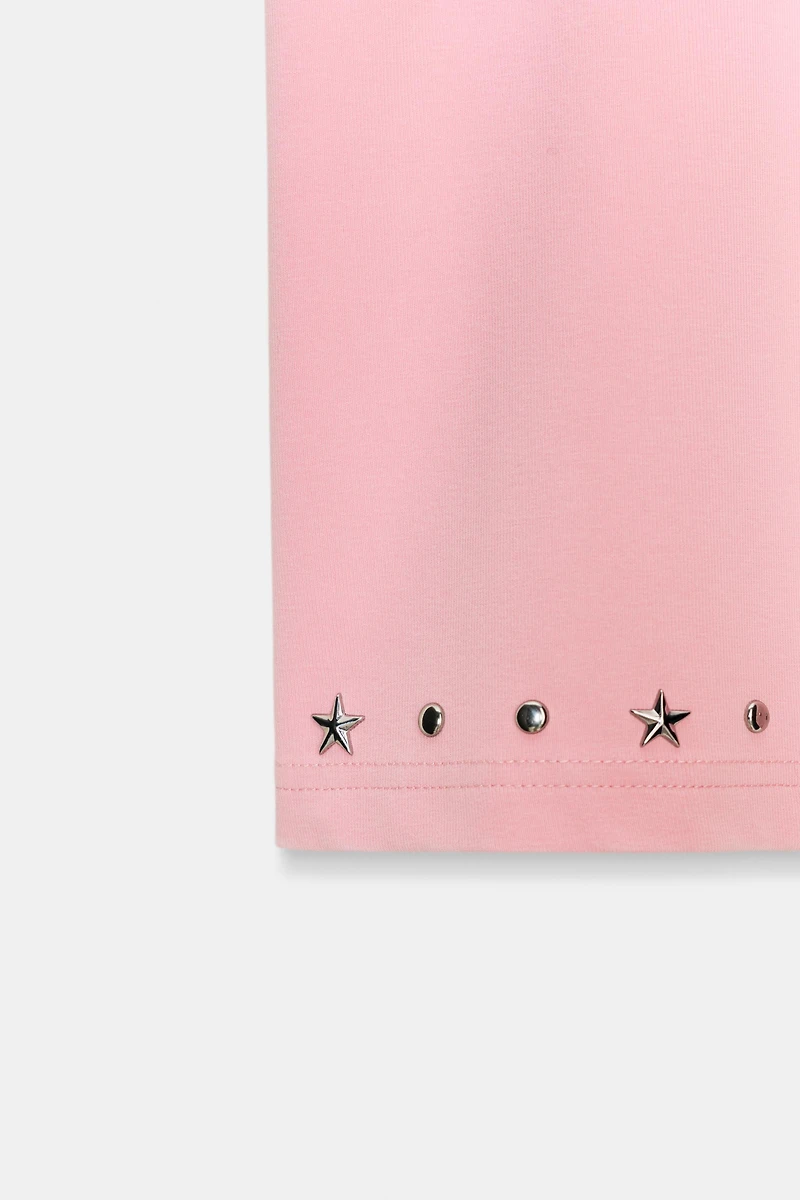 WASHED EFFECT STUDDED T-SHIRT