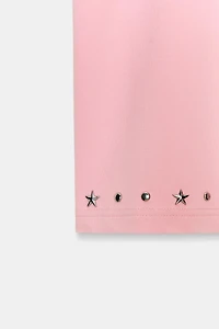 WASHED EFFECT STUDDED T-SHIRT