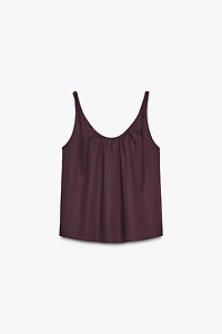 BOW POPLIN TOP