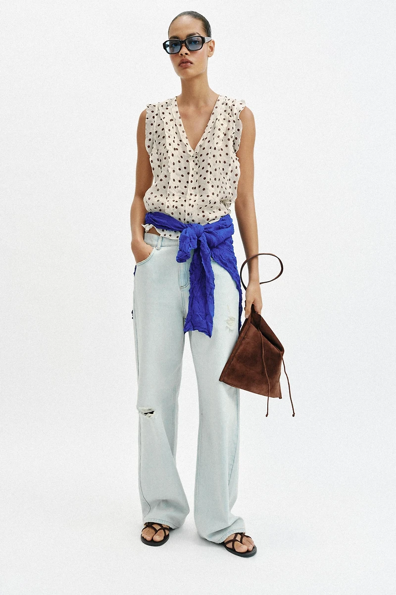 POLKA DOT PRINT BLOUSE