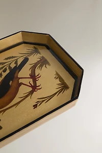 GOLD LACQUERED DECORATIVE TRAY | MARISA BERENSON