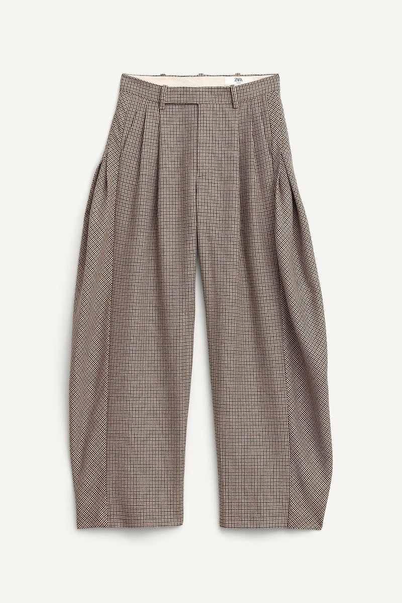 LIMITED EDITION PLAID BALLOON PANTS WITH WOOL