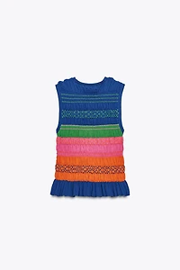 SMOCKED KNIT TOP