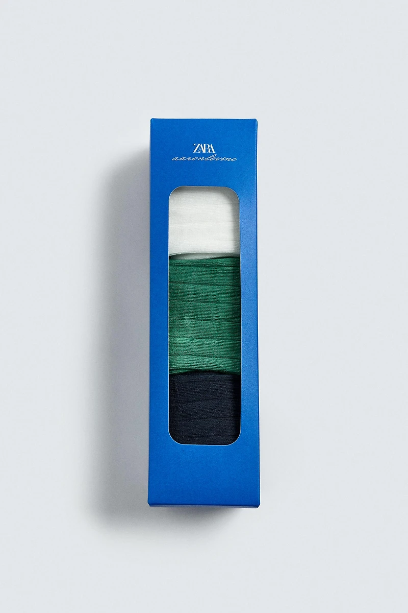 AARON LEVINE X ZARA PACK OF 3 RIBBED SOCKS