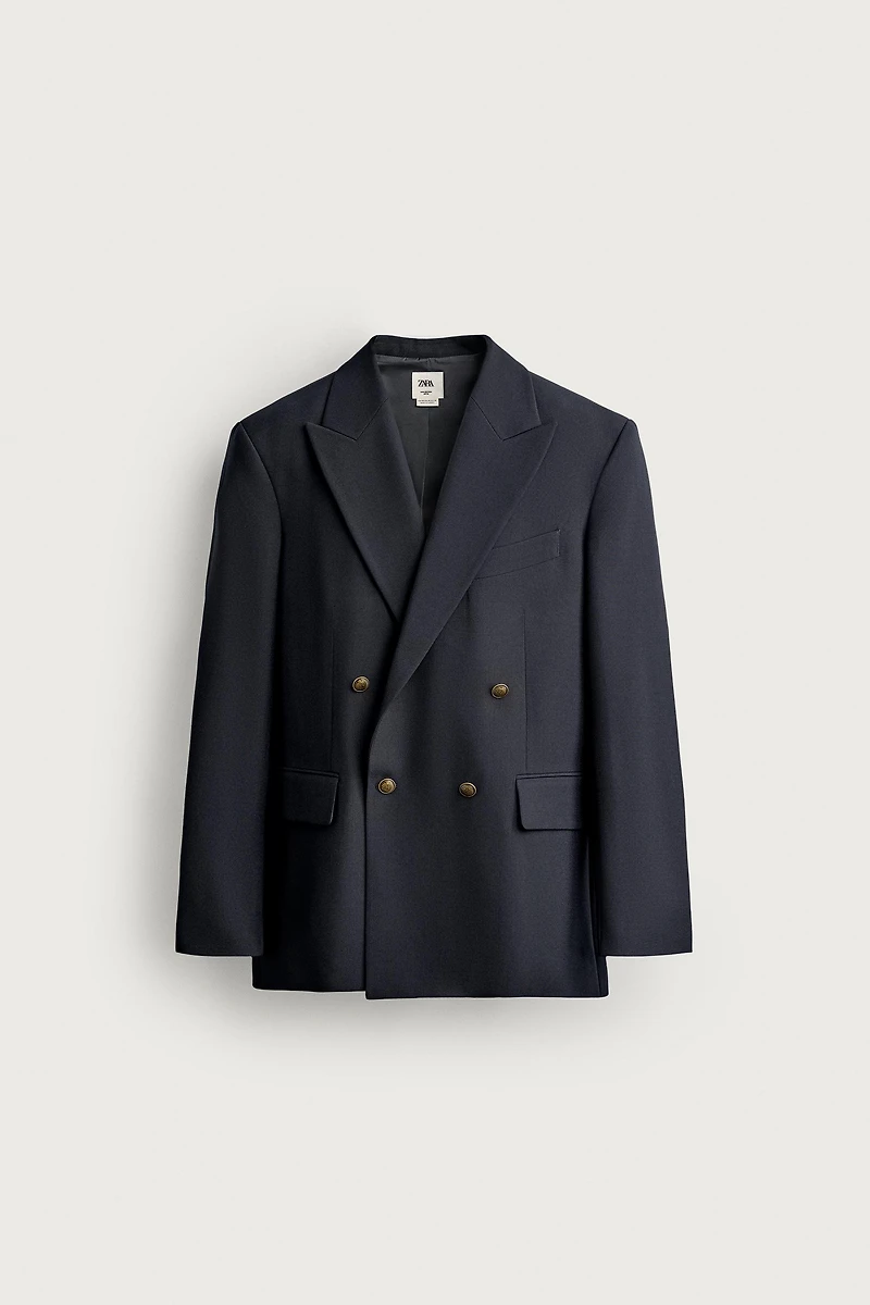 GOLD BUTTON DOUBLE BREASTED BLAZER