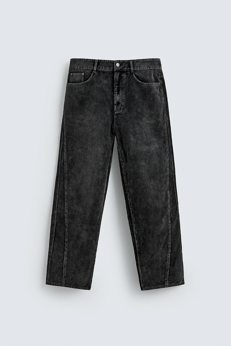 BAGGY FIT CORDUROY PANTS WITH TWISTED SEAMS