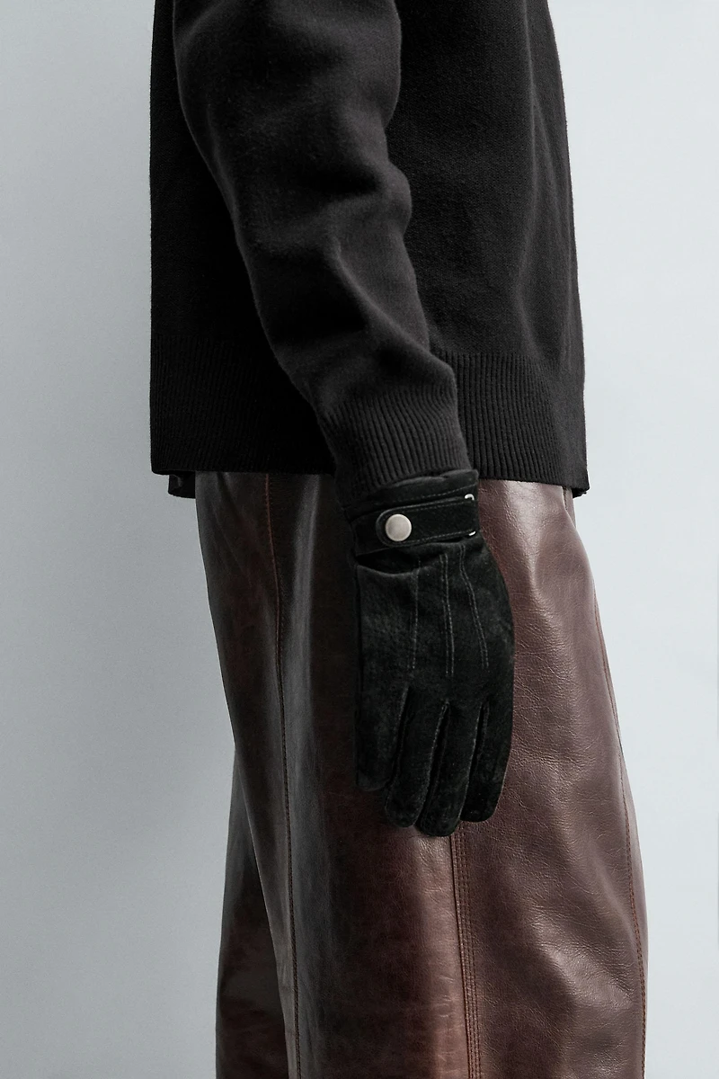 COMBINATION SUEDE LEATHER GLOVES