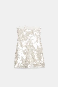 SEQUIN STRAPLESS MINI DRESS