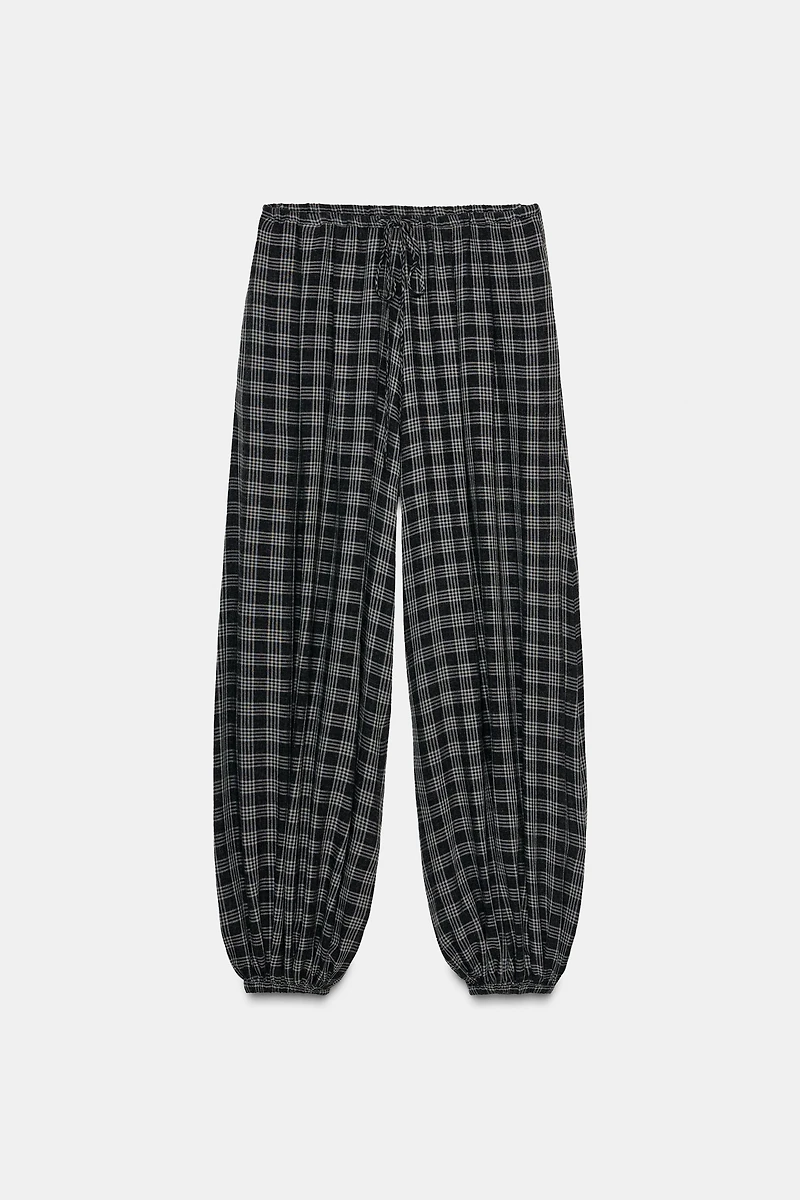 PLAID BALLOON PANTS ZW COLLECTION
