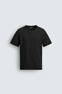 SLIM FIT TEXTURED KNIT T-SHIRT