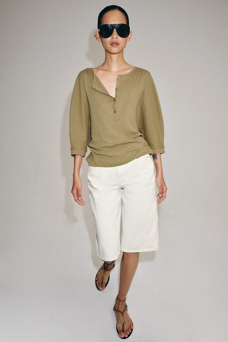 BERMUDA EN JEAN TAILLE MOYENNE ZW COLLECTION