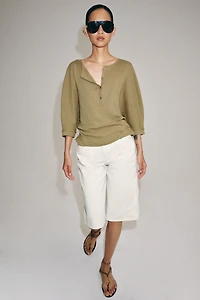 BERMUDA EN JEAN TAILLE MOYENNE ZW COLLECTION