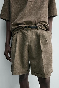BERMUDA RELAXED FIT À PLIS