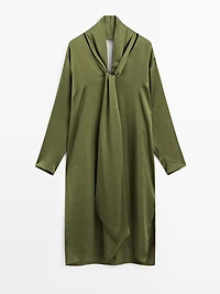 Blouse longue à encolure en V nouée - STUDIO