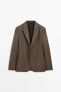 100% wool houndstooth blazer