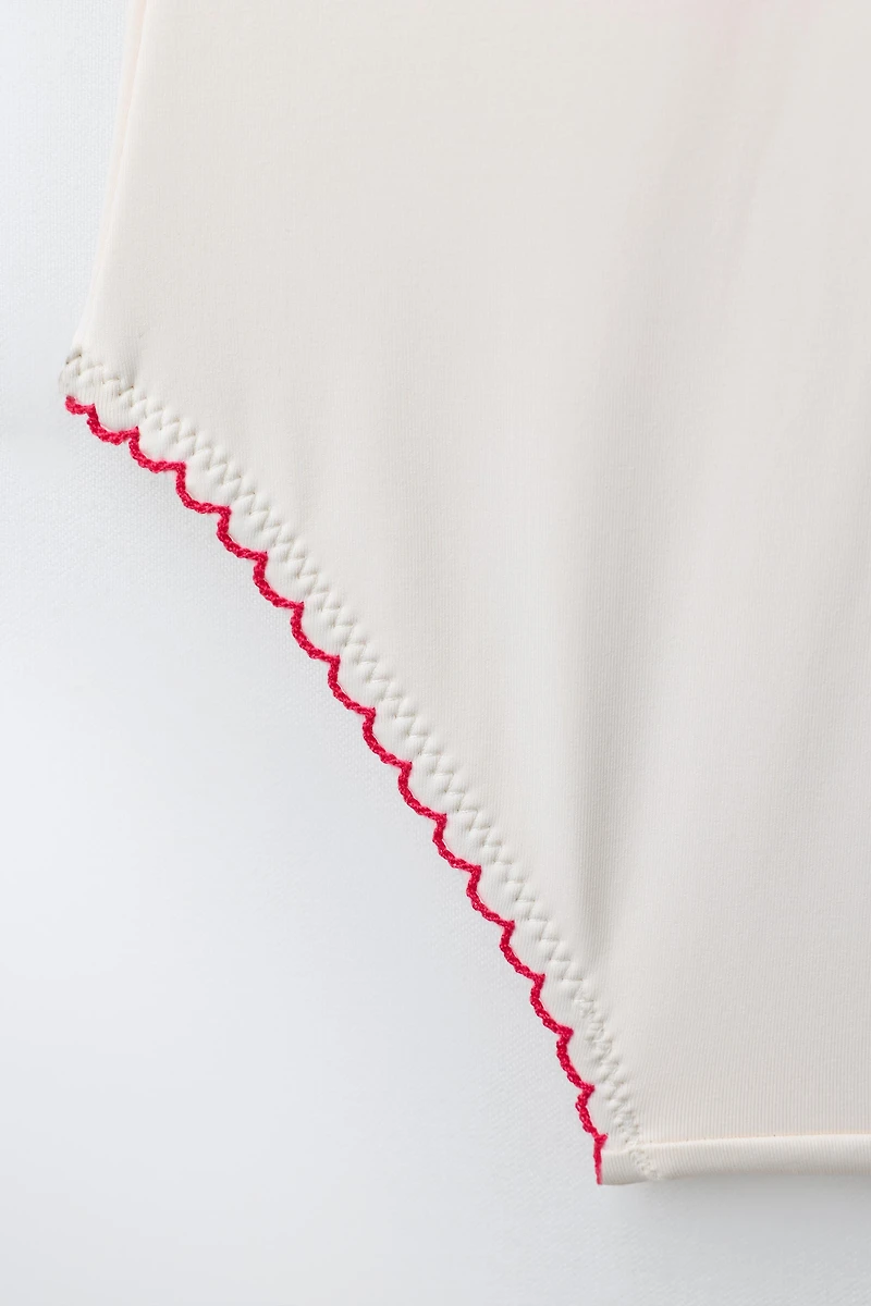1-6 YEARS / EMBROIDERED STRAWBERRY SWIMSUIT